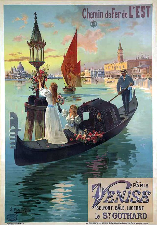 #15 Chemin de Fer de l’Est, De Paris à Venise, circa 1890s