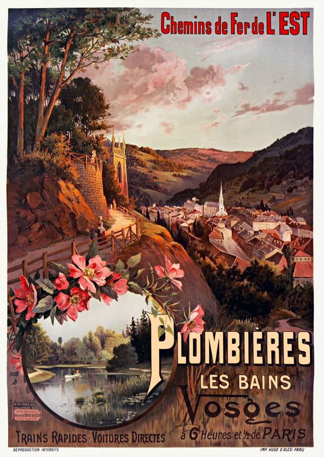 #18 Chemins de Fer de L’Est, Plombières les Bains, Vosges, circa 1890s