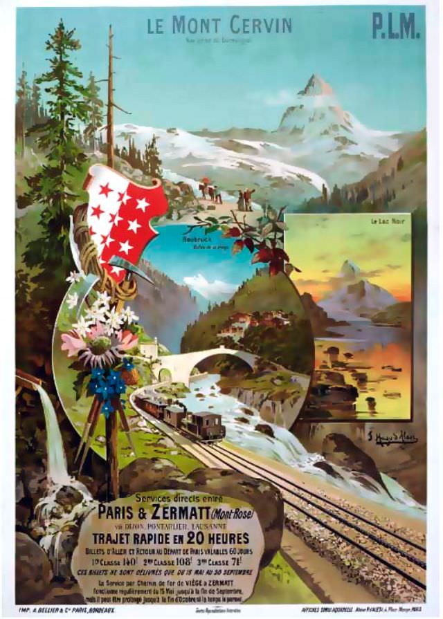 #25 Le Mont Cervin, P.L.M., circa 1890s