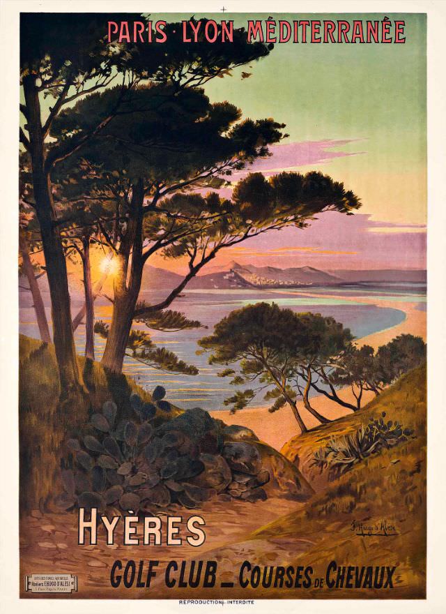 #29 Paris-Lyon-Méditerranée, Hyères-Golf Club, Courses de Chevaux, circa 1890s