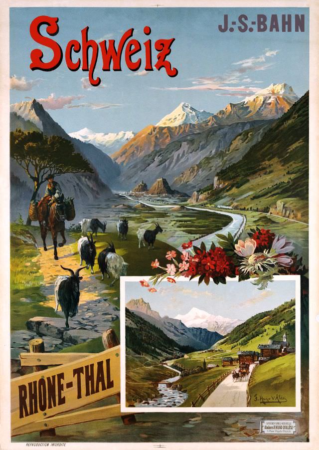 #7 Schweiz, Rhône-Thal, Jura – Simplon Bahn, 1895