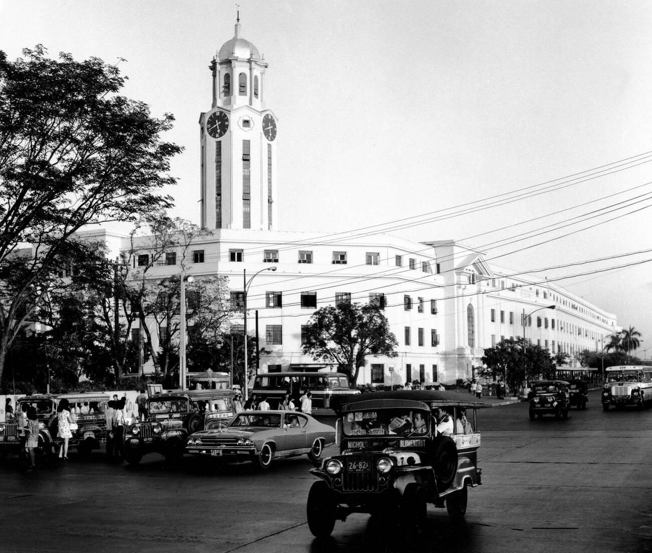 #15 Manila’s city hall on Luzon, Philippines, with jeepneys on Taft Boulevard in the foreground, 1972.