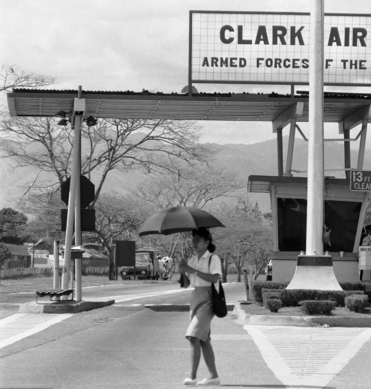 #97 The entrance to the U.S. Clark Air Base in the Philippines, November 1987.