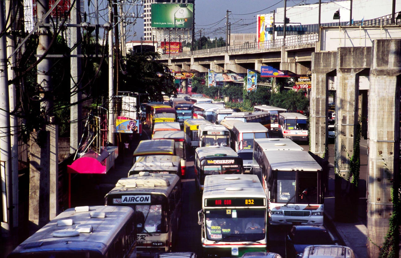 #64 The EDSA Highway in Manila, Philippines, experiences traffic congestion.