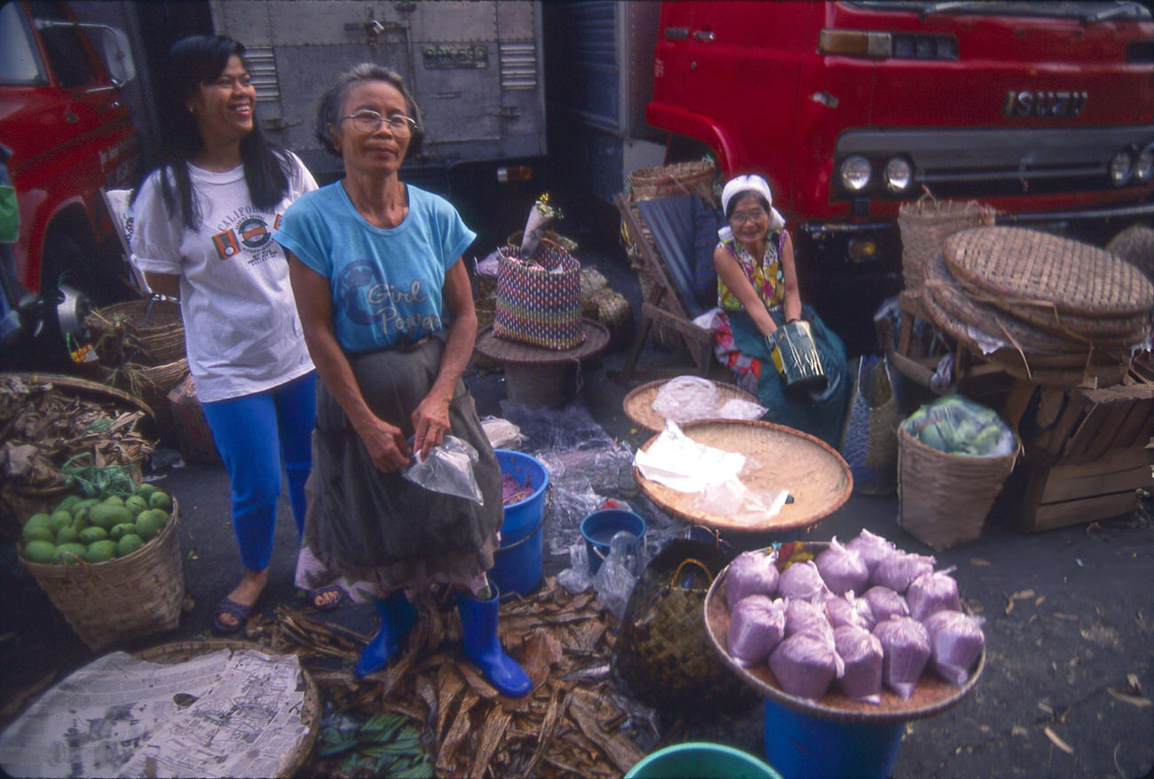 #84 Marketplace bustling with activity in Manila, Philippines, 1988.