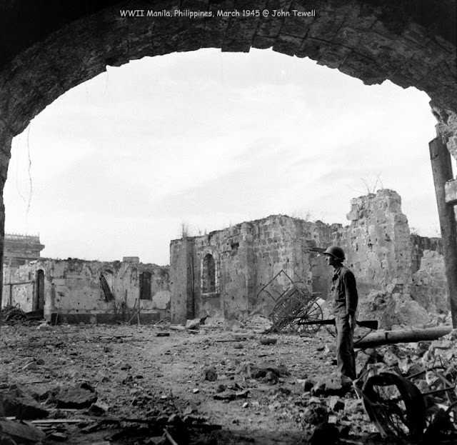 #42 Looking south into Intramuros from the Puerta Isabel Gate, Manila, Philippines, March 1945