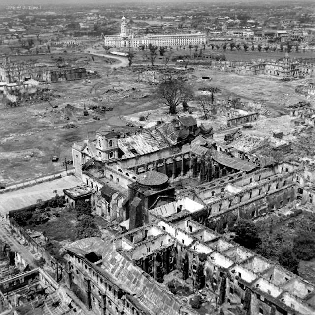 #28 San Augustin Church and destroyed Intramuros, Manila, Philippines, September 1945