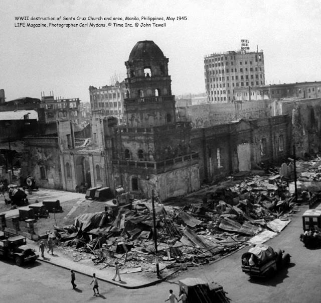 #32 WWII destruction of Santa Cruz Church and area, Manila, Philippines, May 1945