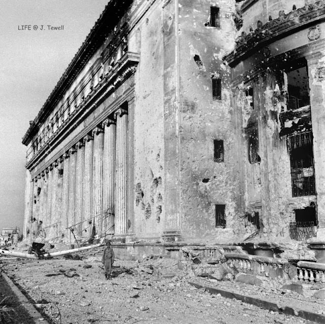 #5 Battle for Manila, a lone soldier, Philippine Post Office Building, Manila, March 1945