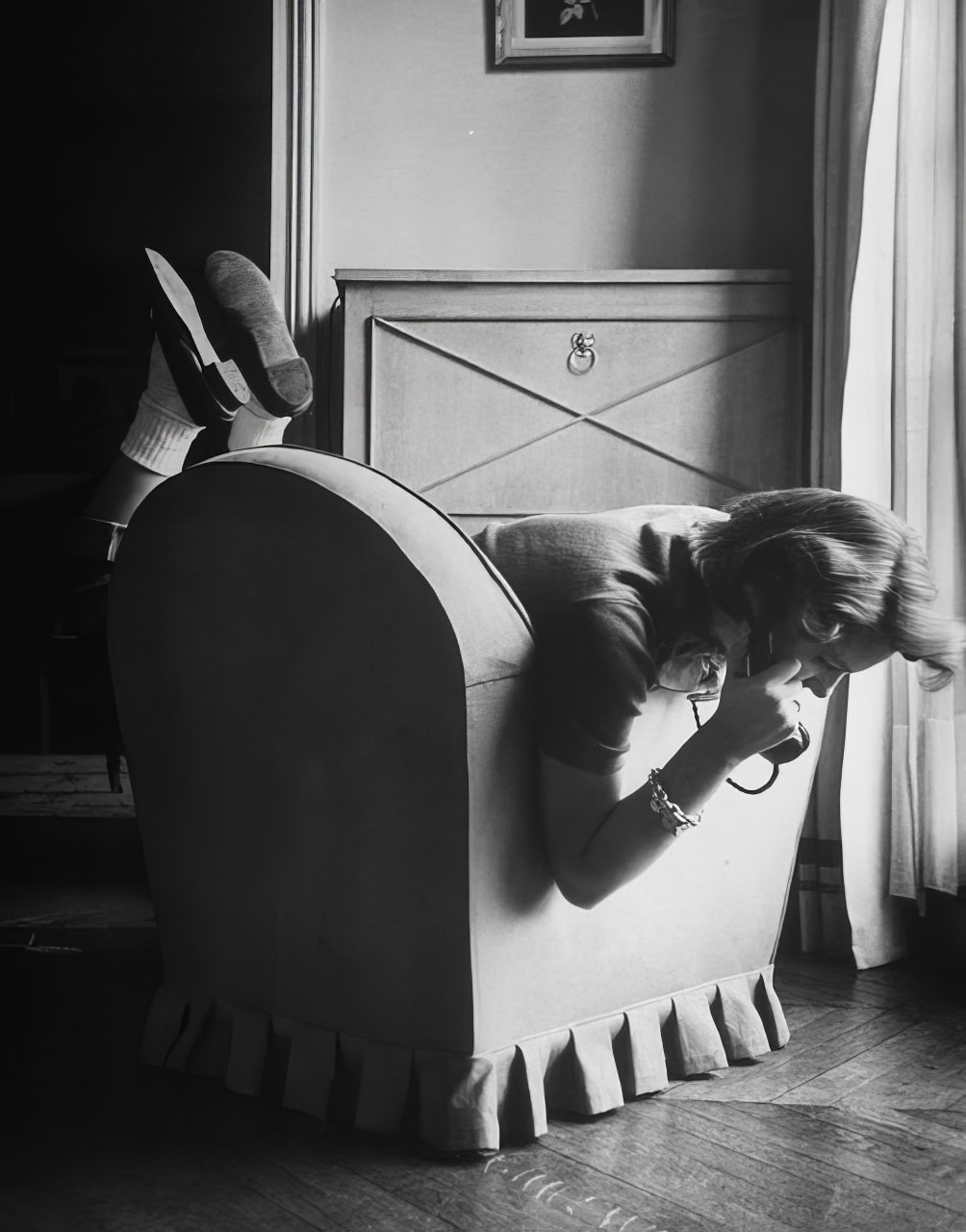 #11 Girl talk about a boy friend turns Toni Riddleberger’s phone call into the acrobatics familiar to all U.S. homes.