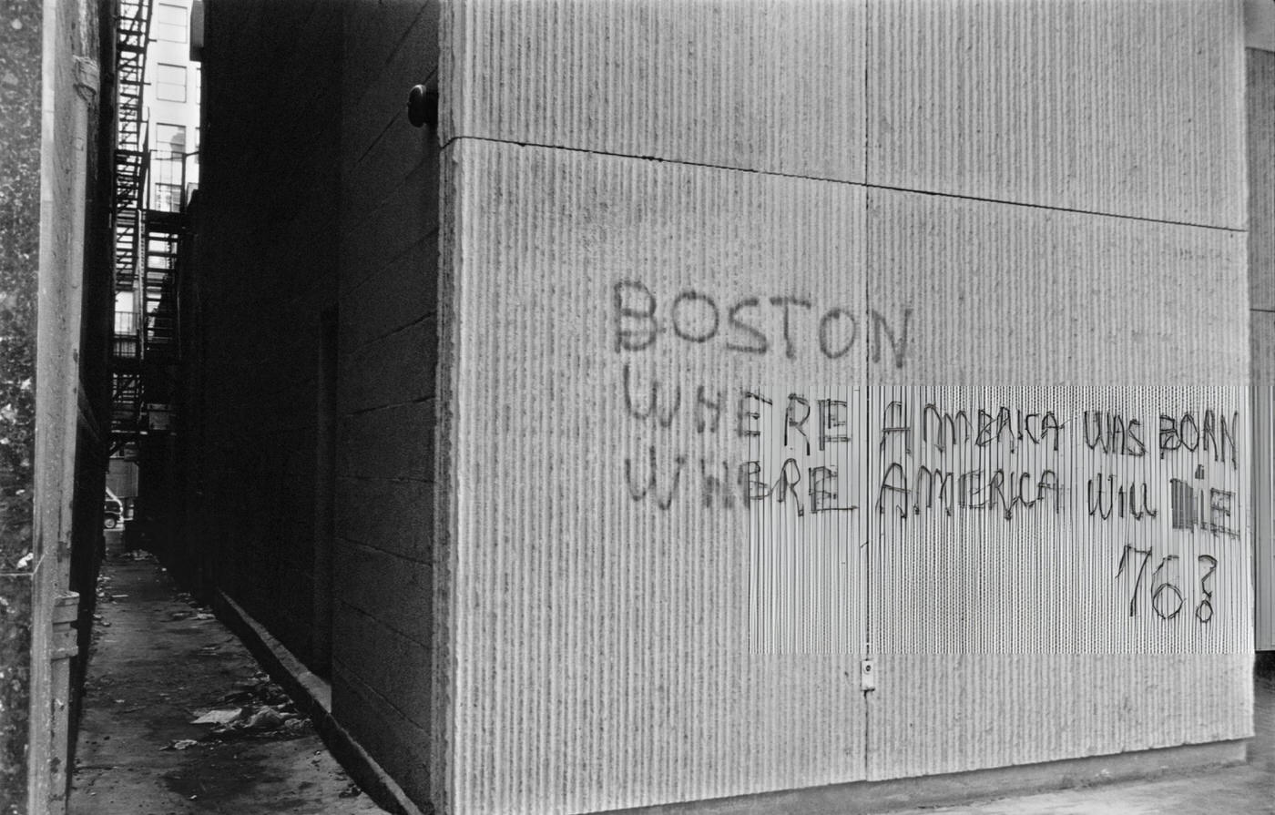 #13 Graffiti on a wall in Boston, Massachusetts, during the United States Bicentennial, 1976.