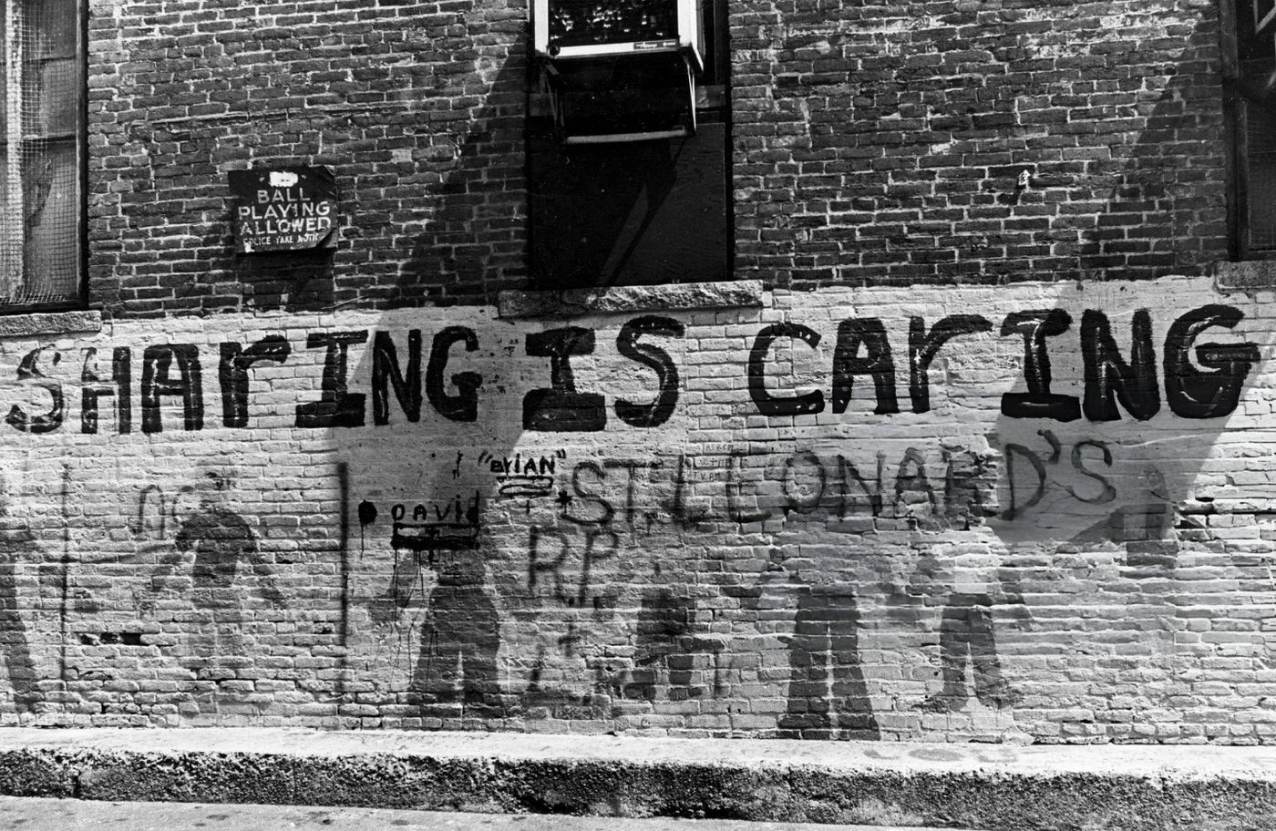 #17 Graffiti on a wall at Polcari Playground in Boston’s North End, 1976.