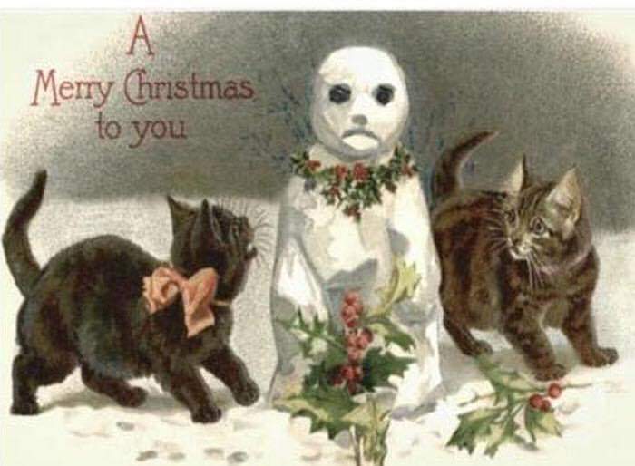 Hilariously Bizarre Christmas Cards from the Victorian Era featuring Animals Artworks