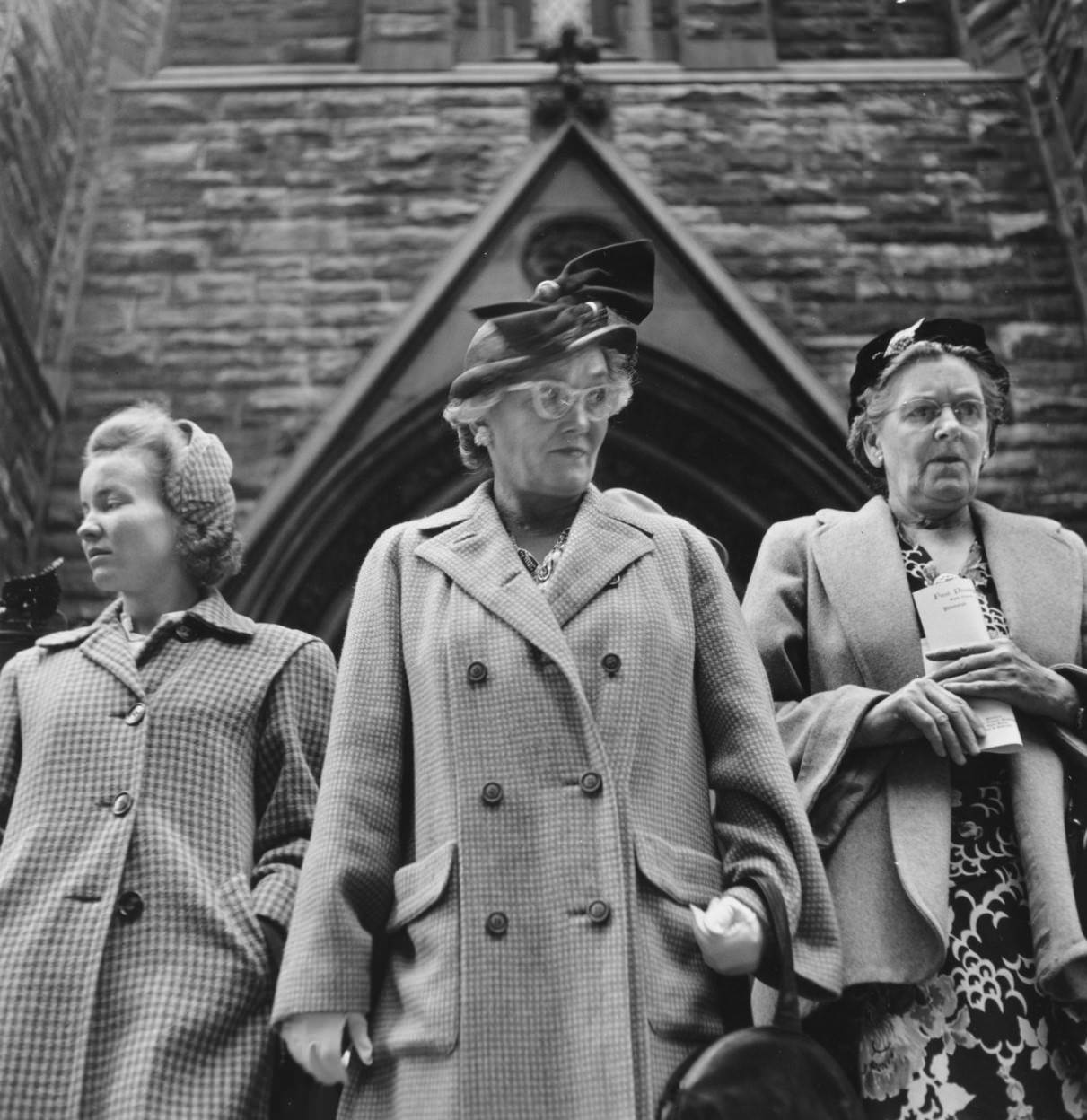 #38 Outside Presbyterian Church on Sixth Avenue. Pittsburgh, Pennsylvania, 1956