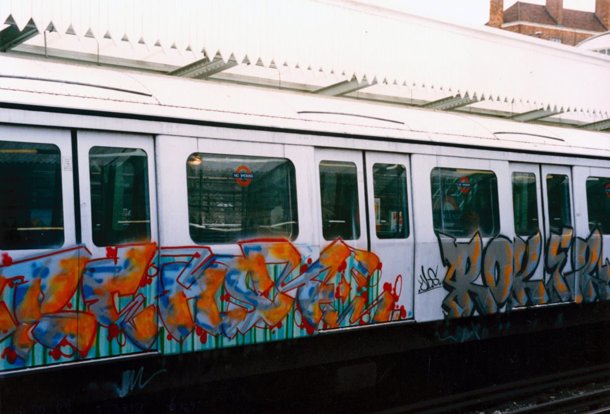 #38 Graffiti, Train, Underground, Edgware Rd, 1987