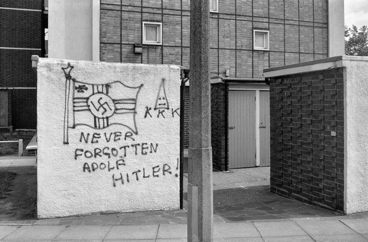 #39 Never Forgotten Adolf Hitler, graffiti, Joyce Avenue, Upper Edmonton, Enfield, 1991