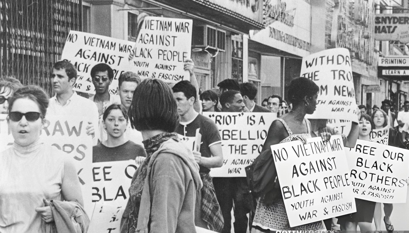 #2 A youth group protesting the use of Federal Troops to control.