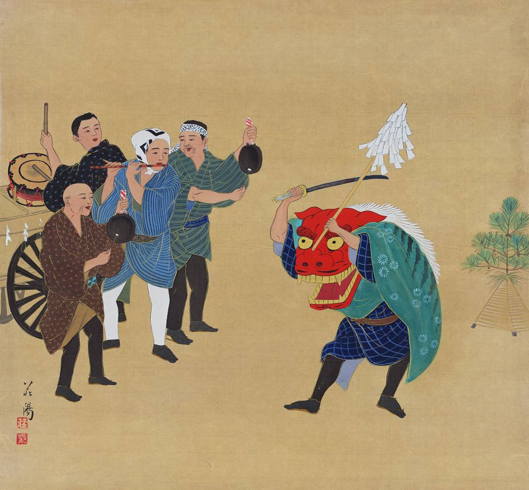 Stunning Silk Paintings depicting different Miyako Festivals of Kyoto, Japan from the 1920s Artwork