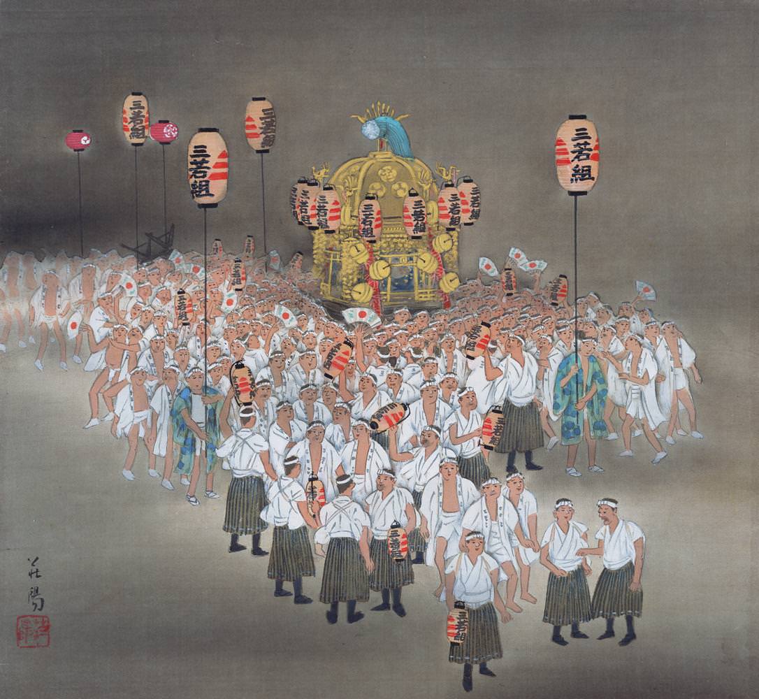 Stunning Silk Paintings depicting different Miyako Festivals of Kyoto, Japan from the 1920s Artwork