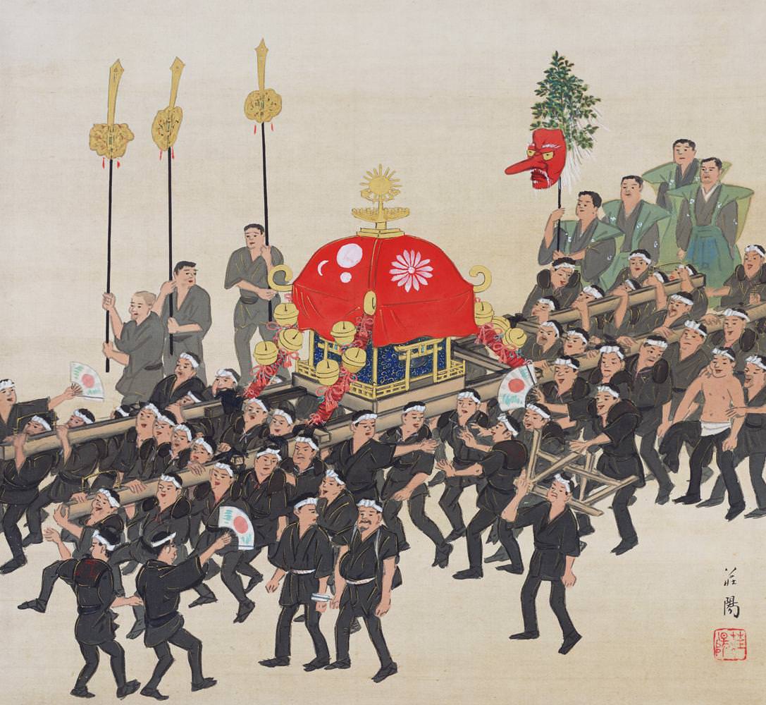 Stunning Silk Paintings depicting different Miyako Festivals of Kyoto, Japan from the 1920s Artwork