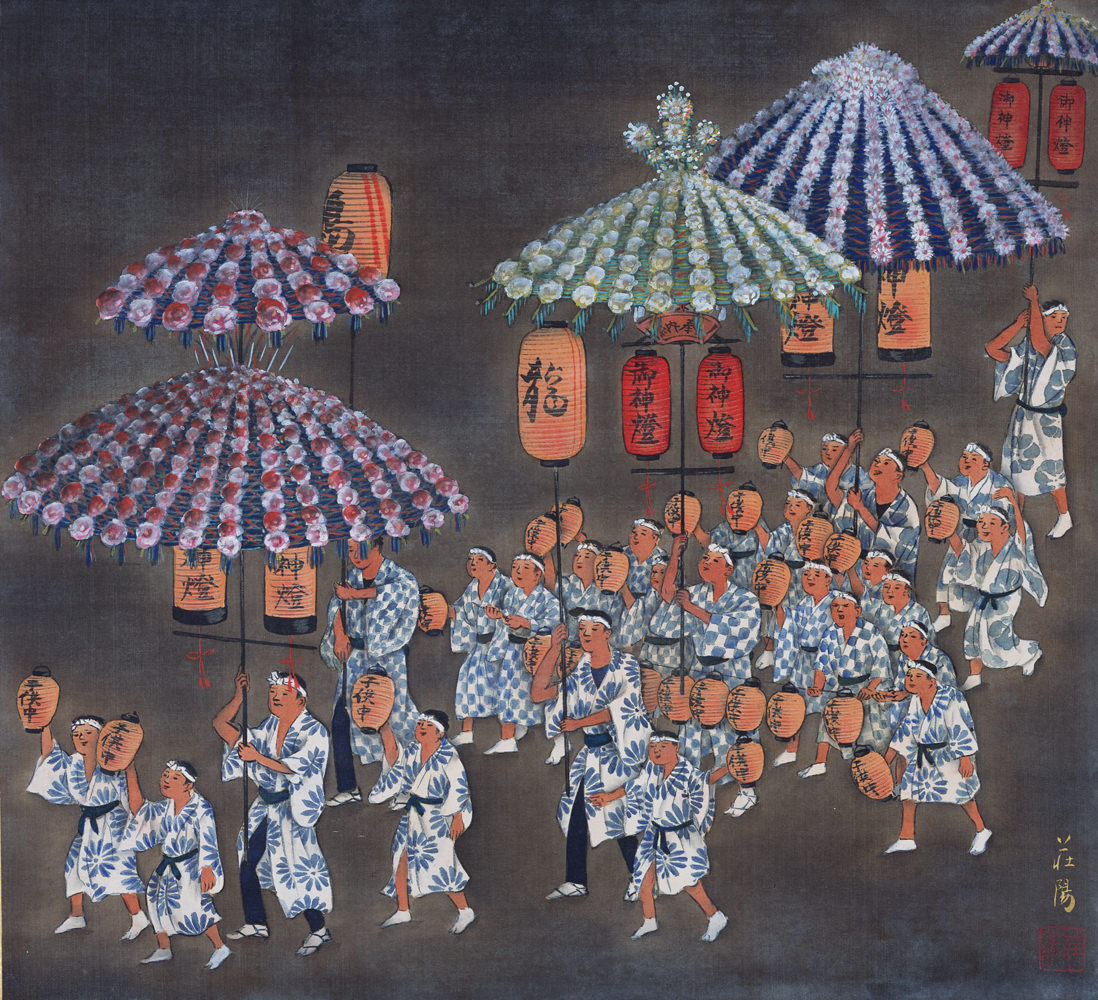 Stunning Silk Paintings depicting different Miyako Festivals of Kyoto, Japan from the 1920s Artwork