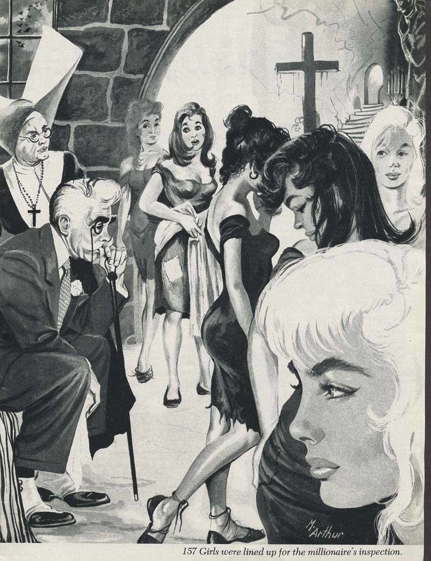 157 Girls were lined up for the millionaire’s inspection.