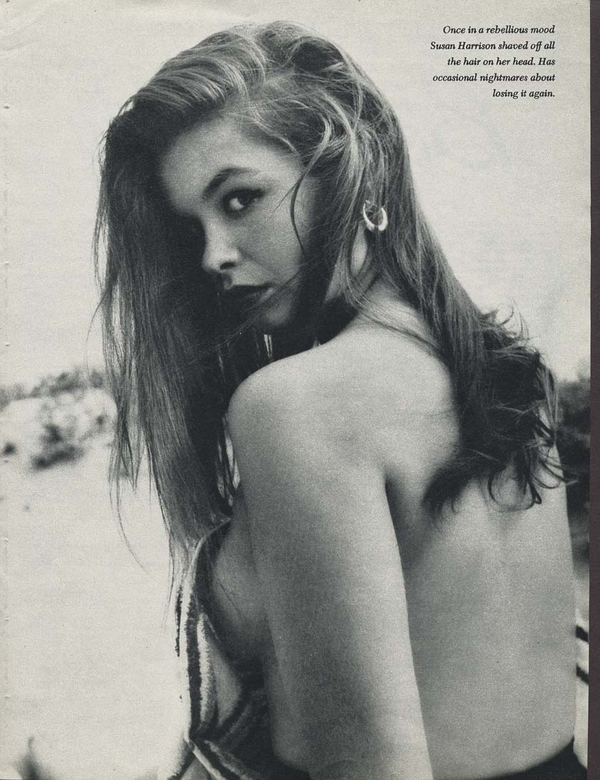 Once in a rebellion? mood Susan Harrison Shaved off all the hair on her head.