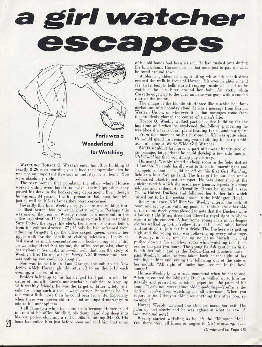 A girlwatcher escapes