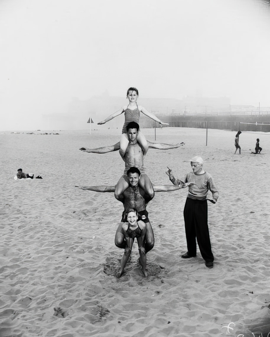 April Atkins: 12-Year-Old Strong Girl at Muscle Beach Who Could Carry Five People, 1954 Sports