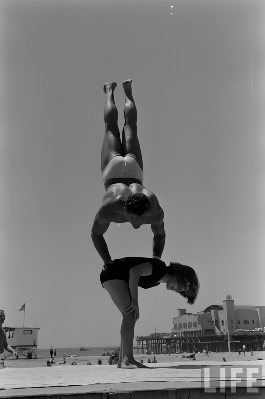 April Atkins: 12-Year-Old Strong Girl at Muscle Beach Who Could Carry Five People, 1954 Sports
