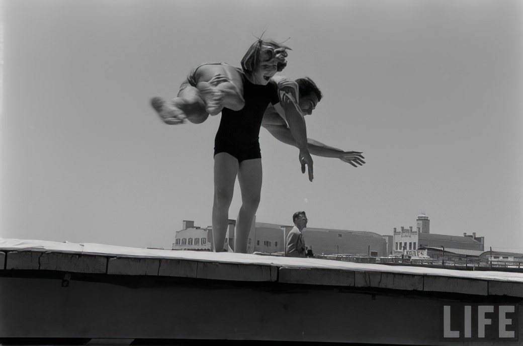 April Atkins: 12-Year-Old Strong Girl at Muscle Beach Who Could Carry Five People, 1954 Sports