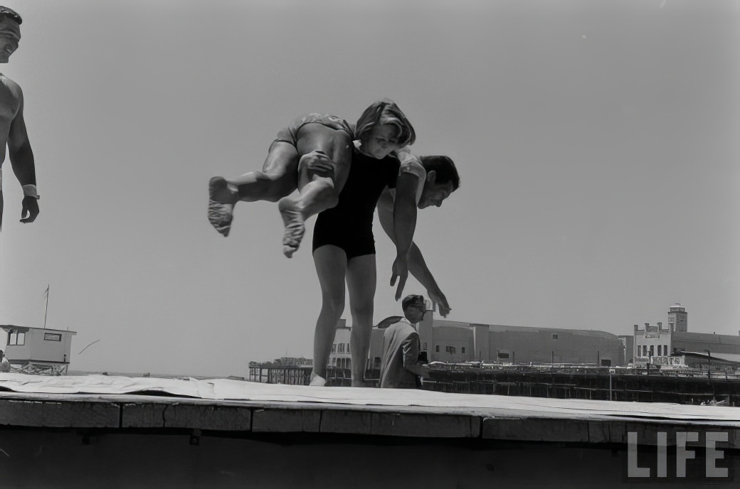April Atkins: 12-Year-Old Strong Girl at Muscle Beach Who Could Carry Five People, 1954 Sports