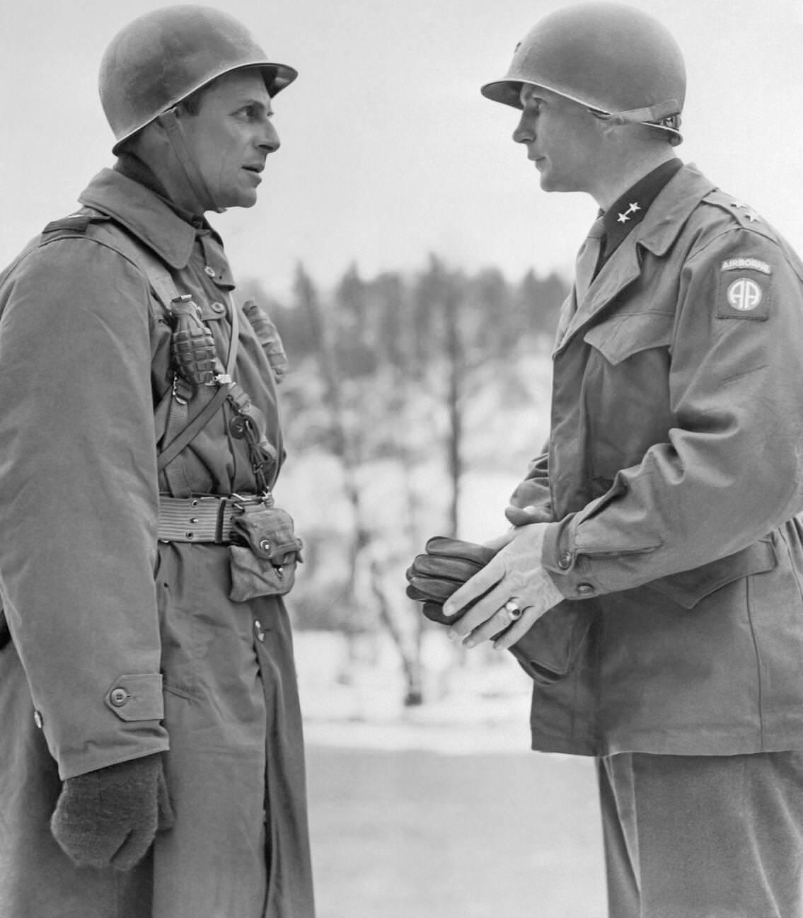 #56 Major General Matthew Ridgway and James Gavin during the Battle of the Bulge.