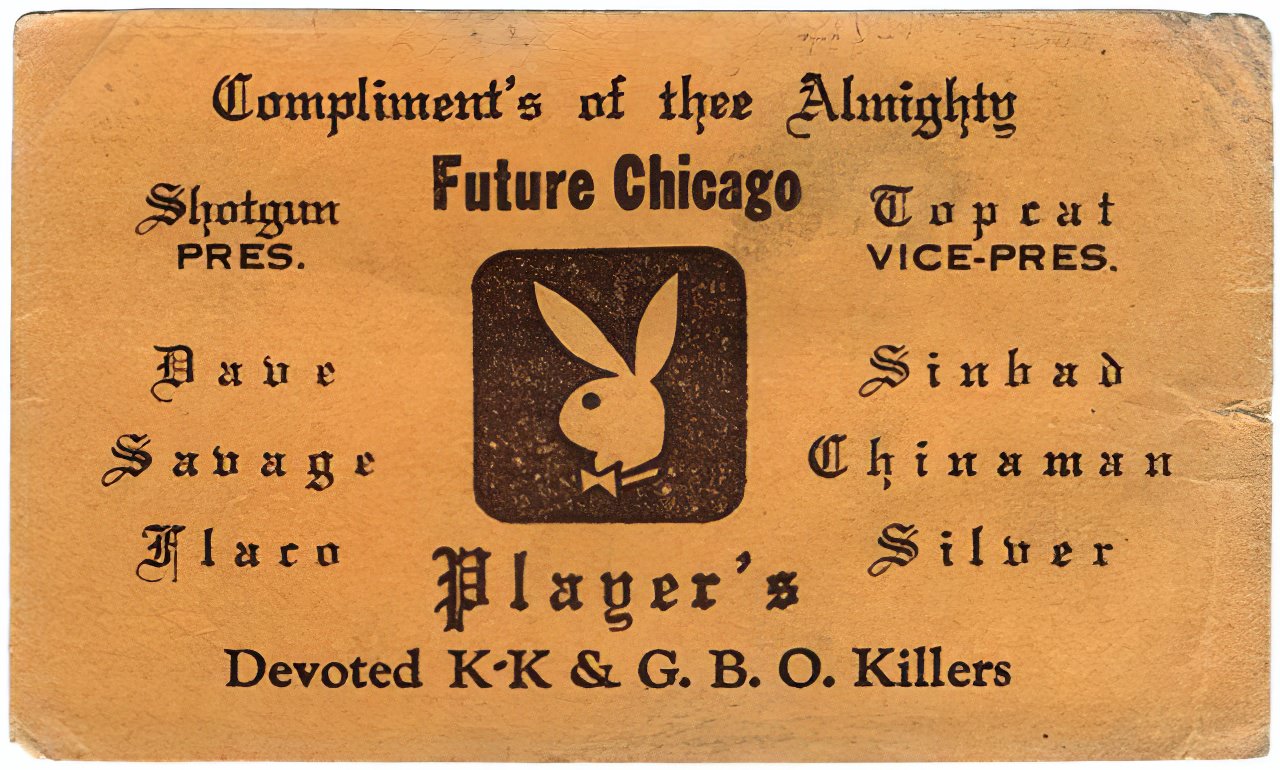 Chicago Street Gangs Actually had Business Cards during the 1970s and 1980s Weird