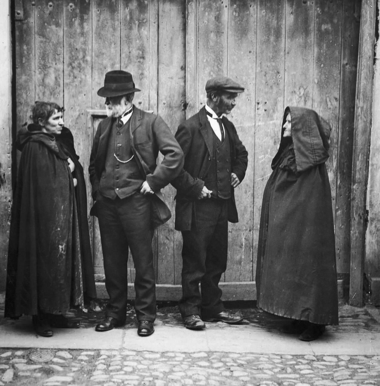 #43 Peasants wearing national costume gather to hear election speeches in mid Dublin during the 1922 Irish General Election, 1922.