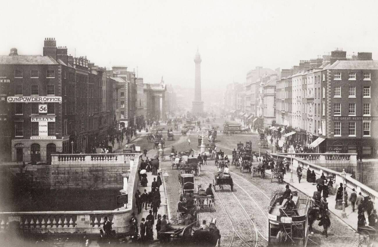 #13 Traffic on Sackville Street, Dublin, now O’Connell Street, 1890s