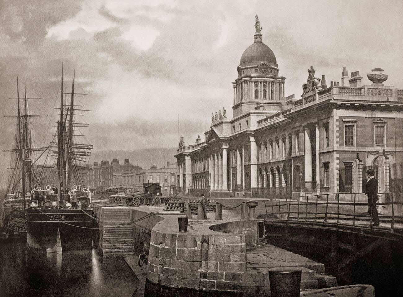 #32 The neoclassical 18th century Custom House alongside the River Liffey in Dublin, Ireland.