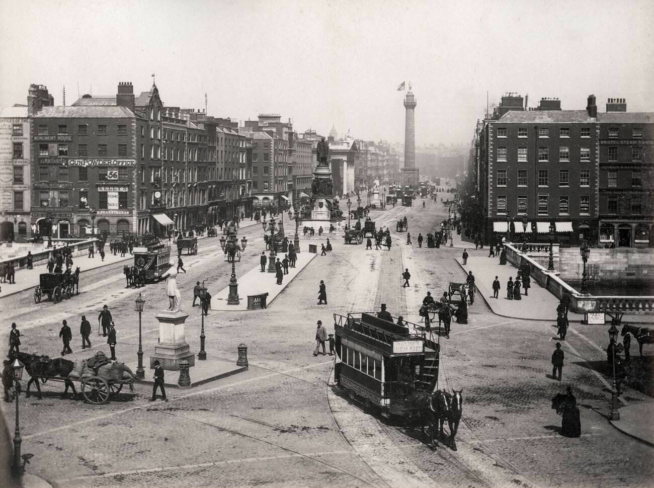 #4 Sackville Street, Dublin, now O’Connell Street, showing Nelson’s column