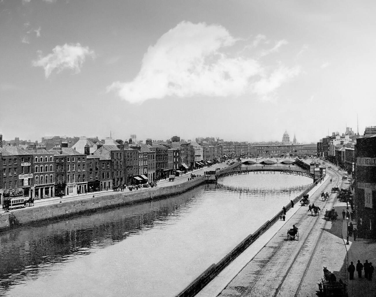 #38 The quays along the River Liffey in Dunlin.