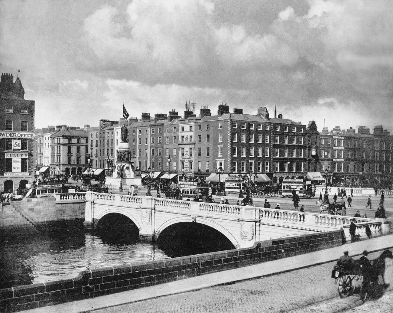 #39 O’Connell Bridge crossing the River Liffey in Dublin.