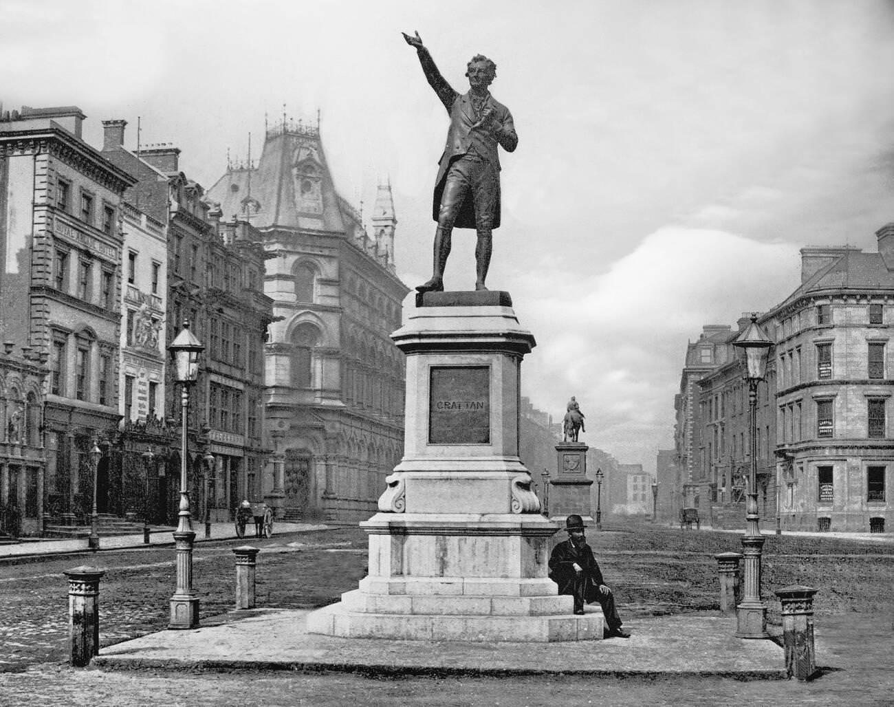 #40 The Grattan Statue in College Green, Dublin.