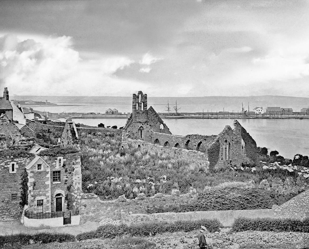 #55 St Mary’s Abbey overlooking Howth Harbour, Dublin.