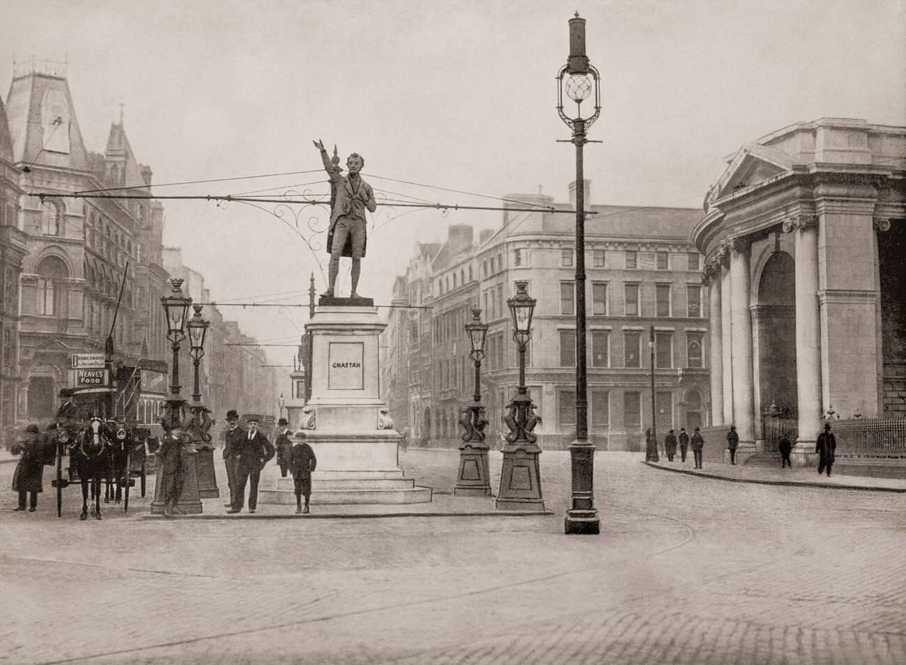 #60 The statue of Henry Grattan (1746-1820), an Irish politician and lawyer who campaigned for legislative freedom for the Irish Parliament in the late 18th century from Britain.