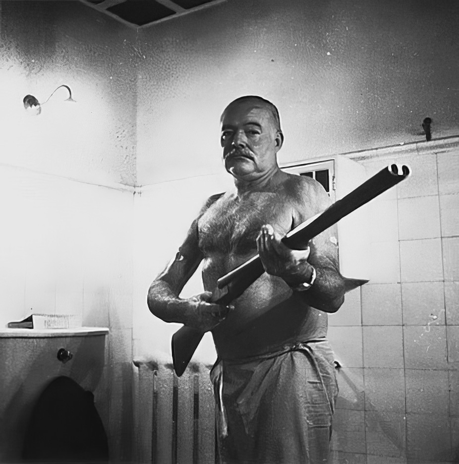 #1 When Ernest Hemingway wasn’t drinking wine, gin, whiskey, vodka or absinthe, he was usually playing with guns