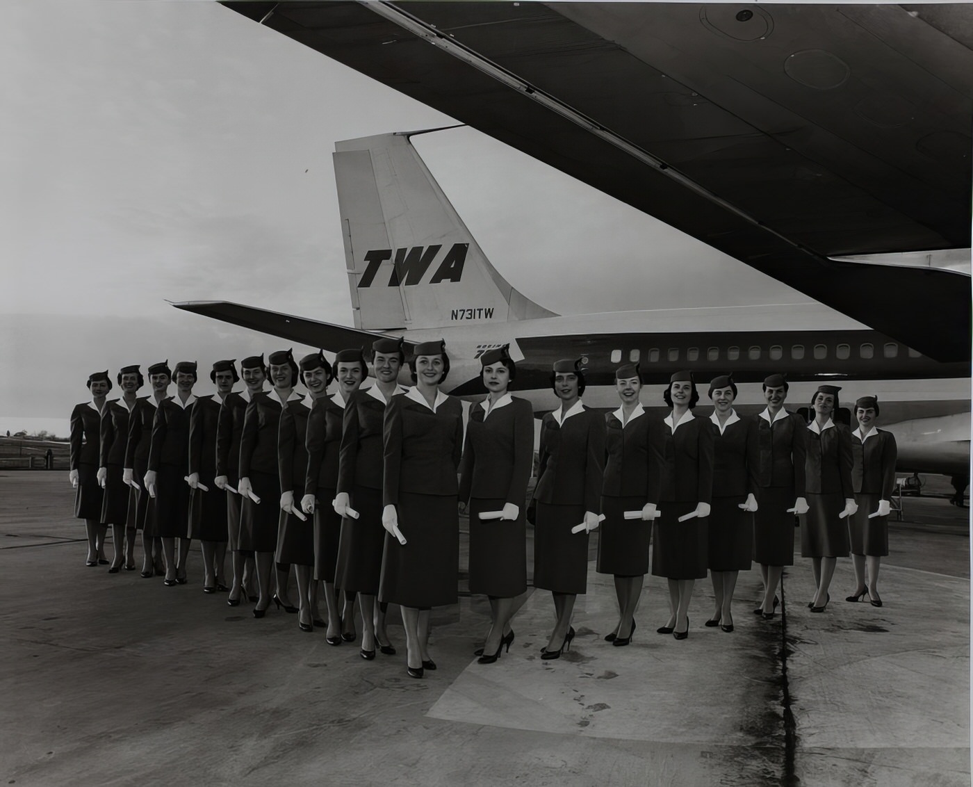 #11 Transcontinental and Western Air stewardess in the first regular passenger flights between New York and Los Angeles, October 25, 1930