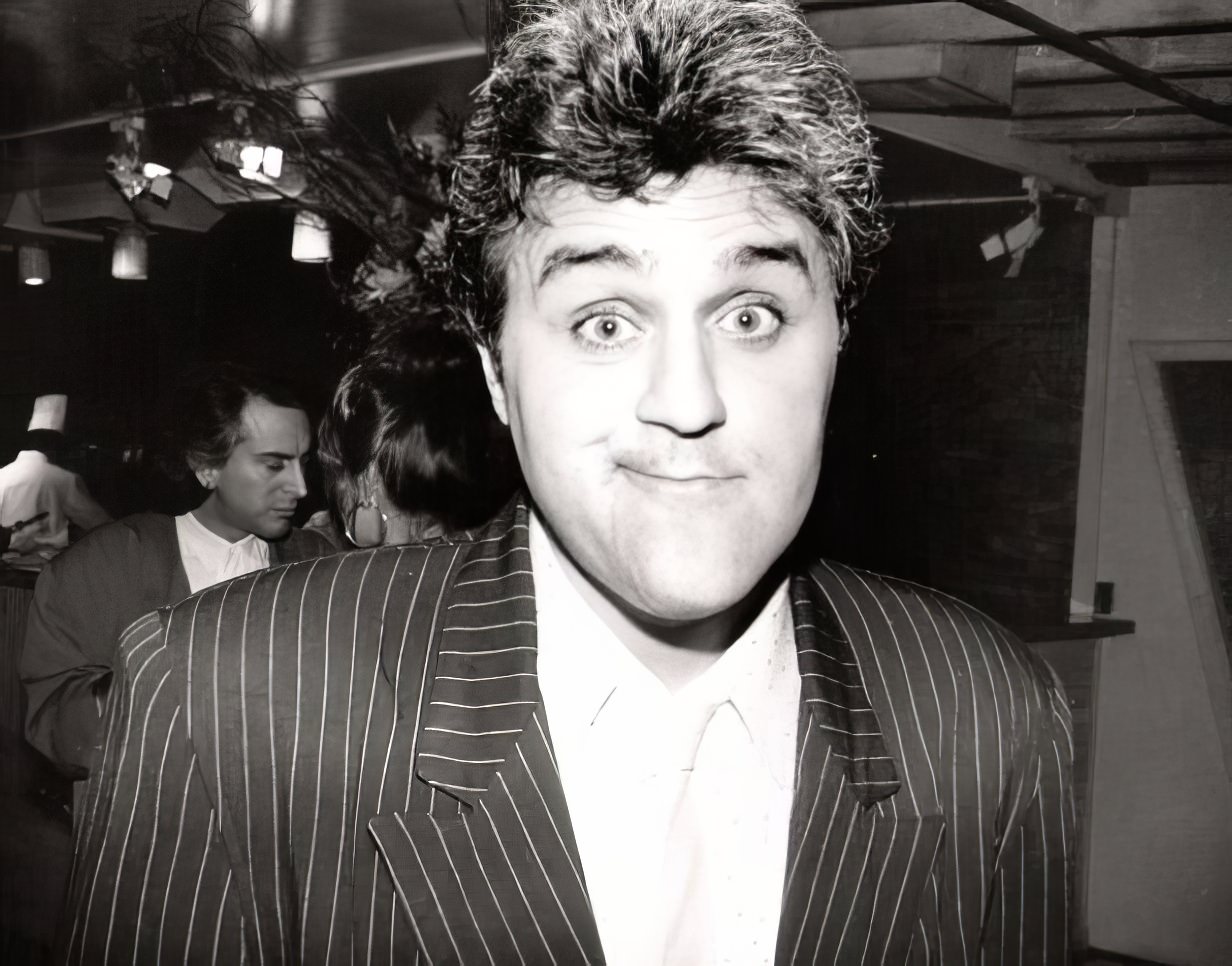 #44 Jay Leno at a private reception hosted by the legendary Hollywood power agent Swifty Lazar…at the old Spago on Sunset Strip.