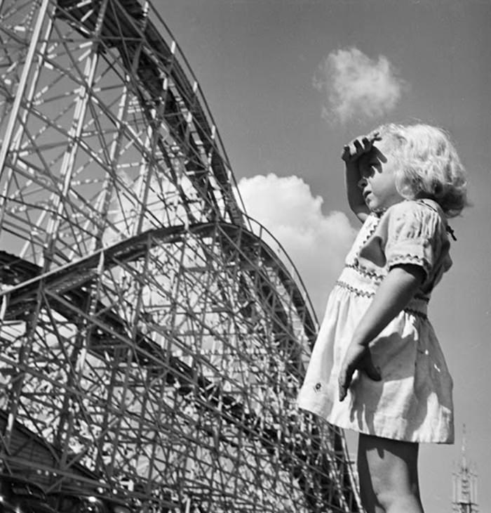 #5 A young girl at Palisades Amusement Park, 1946.