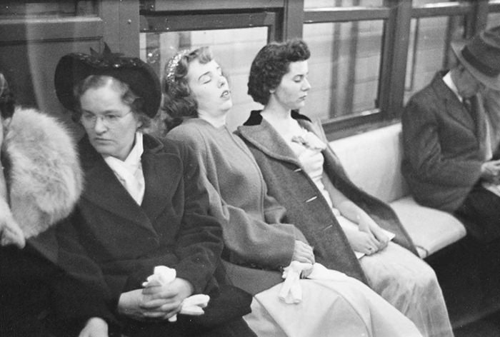 #32 Women in a subway car, 1946.