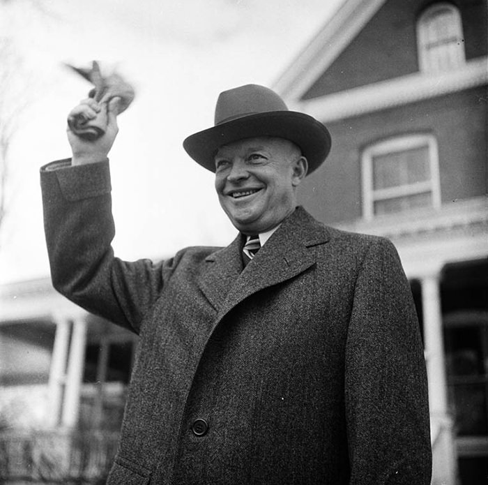 #50 General Dwight D. Eisenhower at Columbia University, 1948.