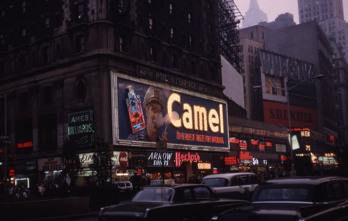 #11 Camel Cigarette Billboard sign near Times Square, 1965
